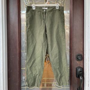 Ann Taylor LOFT Linen/Cotton Army Green Pants